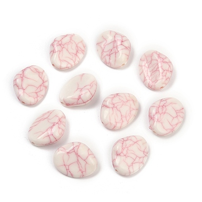 Акриловые бусины имитация бирюзы, неправильный овал