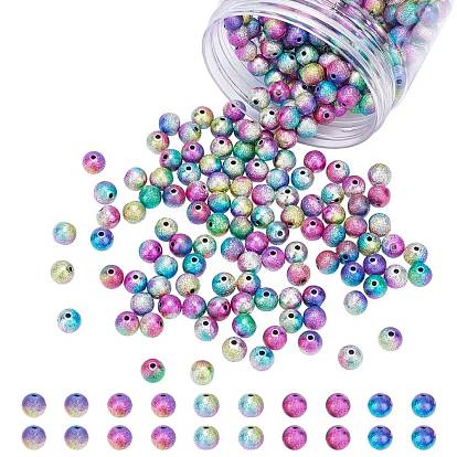 Spray Painted Acrylic Beads, Matte Style, Round