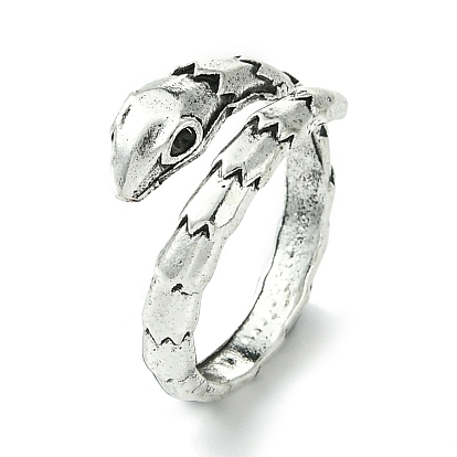 Snake Alloy Open Cuff Rings, Lead Free & Cadmium Free
