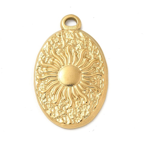 304 подвески из нержавеющей стали, овал с солнечным шармом