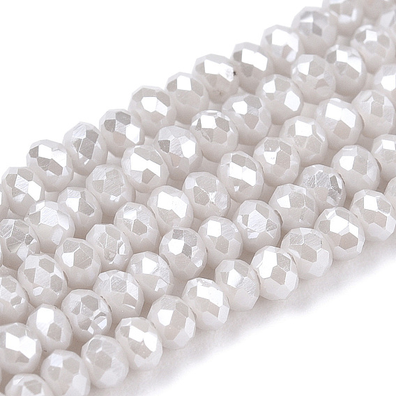 Стеклянные бусины с гальваническим покрытием , гальваническое покрытие, граненые, рондель