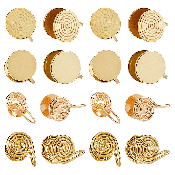 16 шт. 4 стили латунь и 304 нержавеющая сталь серьги-манжеты