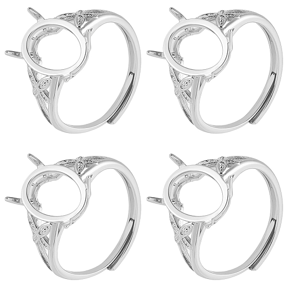 4шт. латунные регулируемые кольца, 4 настройки зубчатого кольца, овальные