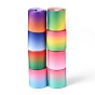 Gradient Rainbow Polyester Ribbon, Single Face Printed Grosgrain Ribbon, for Crafts Gift Wrapping, Party Decoration