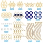 SUNNYCLUE DIY Evil Eye Drop Earring Making Kit, Including 201 Stainless Steel Links, 304 Stainless Steel & Alloy  Pendants, Lampwork & Alloy Enamel & Glass Pearl Beads, Brass Earring Findings