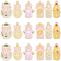 24 шт 6 стили подвески из цинкового сплава с эмалью, золотой свет, бутылка