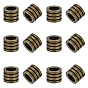 12Pcs 304 Stainless Steel European Beads, Large Hole Beads, Column with Groove