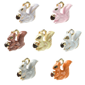 7 шт 7 цвета сплава эмаль подвески, белка, золотые