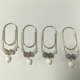 4pcs trombones en fer, avec des travaux de verre au sable doré faits à la main