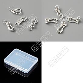 4 Sets 2 Größe 925 Sterling Silber S-Haken Verschlüsse, mit Ringe springen