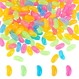 150Pcs 5 Colors PVC Jelly Candy, Imitation Food, Play Food, for Dollhouse Accessories, Pretending Prop Decorations, Bean Shape