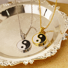 Stainless Steel Pendant Necklaces, Yin Yang