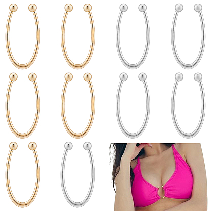 10Pcs 2 Colors Alloy Bikini Clips, Bra Clasp Replacement Part, Lingerie Chest Closure, V Shape