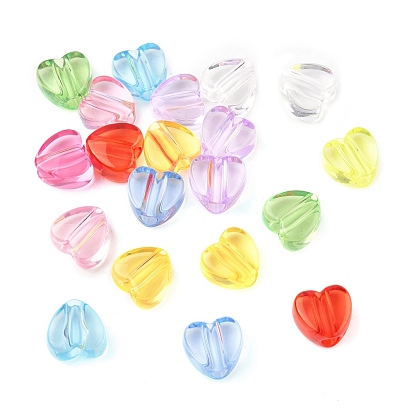 Прозрачные акриловые бусины, сердце