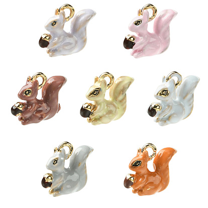 7 шт 7 цвета сплава эмаль подвески, белка, золотые