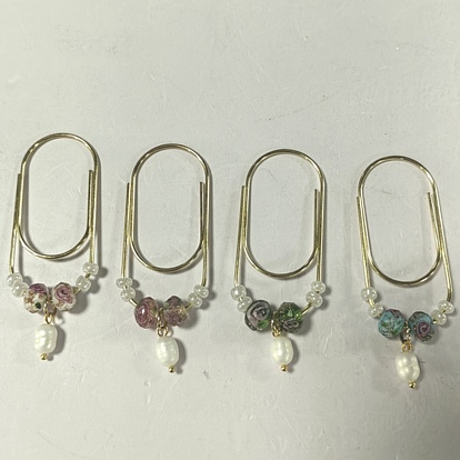 4pcs trombones en fer, avec des travaux de verre au sable doré faits à la main