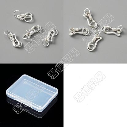4 Sets 2 Größe 925 Sterling Silber S-Haken Verschlüsse, mit Ringe springen
