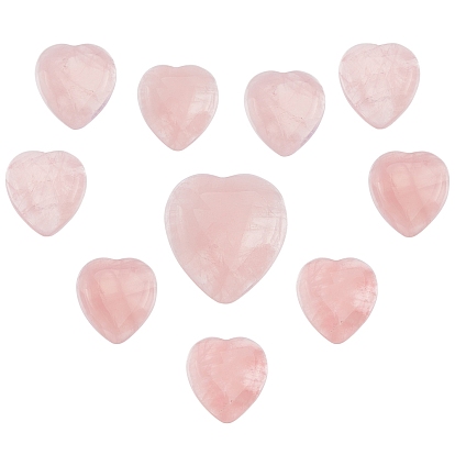10 cabochons de pierres précieuses, cœur