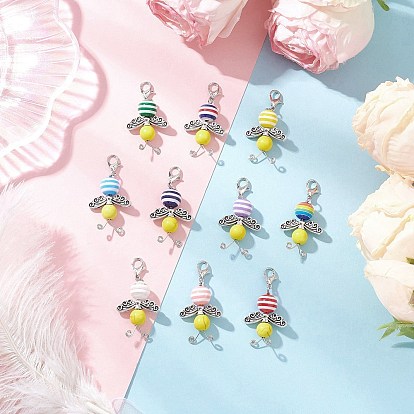 Подвесные украшения из пчелиной смолы и синтетической бирюзы, с цинковым сплавом застежками омаров коготь