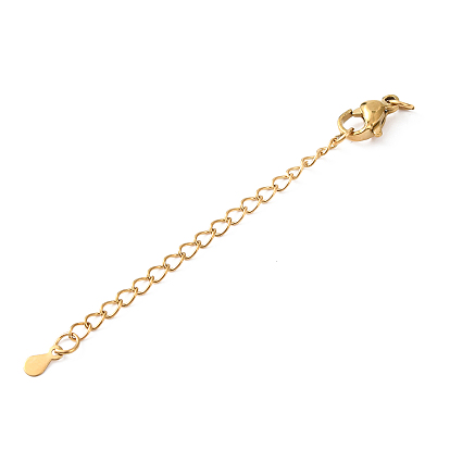 304 Удлинитель цепочки из нержавеющей стали с подвесками в форме капли, ионное покрытие (ip)