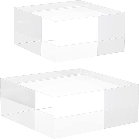 2Pcs 2 Style Square Acrylic Display Bases