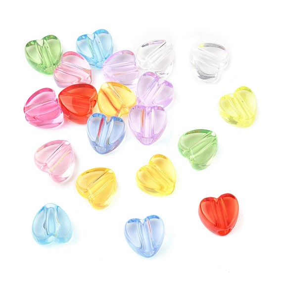 Прозрачные акриловые бусины, сердце