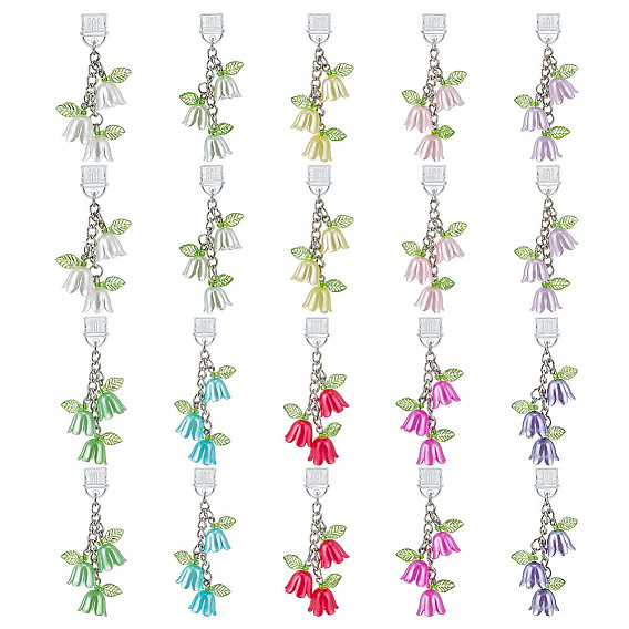 20шт 10 цвета пластиковые мобильные пылезащитные заглушки, с акриловыми подвесками