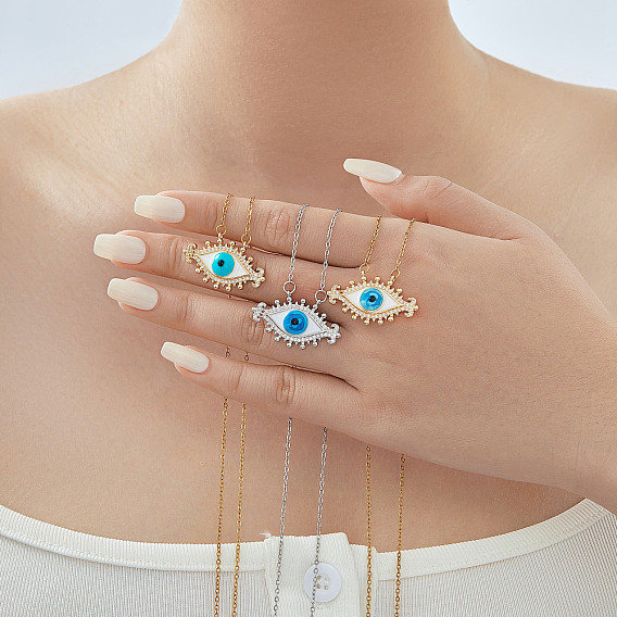 Элегантные латунные прозрачные кубические цирконии ожерелья с подвесками от сглаза, простые роскошные украшения для повседневного ношения