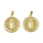 Латунные подвески, плоские круглые с Девой Марией, долговечный, без кадмия и без свинца, стойки покрытие