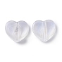 Transparent Acrylic Beads, Glitter Powder, Heart