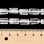 Natural Quartz Crystal Beads Strands, Rock Crystal Beads with Seed Beads, Faceted Column