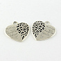 Heart with Words Tibetan Style Alloy Pendants, Lead Free & Cadmium Free, 29x28x2mm, Hole: 3.5mm, about 100pcs/500g