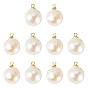 10pcs pendentifs en perles baroques naturelles keshi, breloques en forme de larme avec bélières en laiton, or
