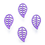 Leaf Spray Painted 430 Stainless Steel Cabochons, Nail Art Decorations Accessories