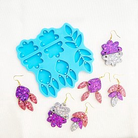 Cloud & Rhombus & Leaf Shape DIY Pendant Silicone Molds, Resin Casting Molds, For UV Resin, Epoxy Resin Jewelry Making