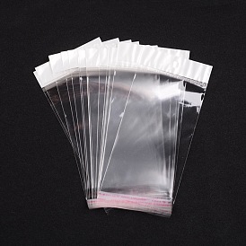 Bolsas de celofán de película de perlas, Material del opp, con junta autoadhesiva, con orificio para colgar, 8 cm de ancho