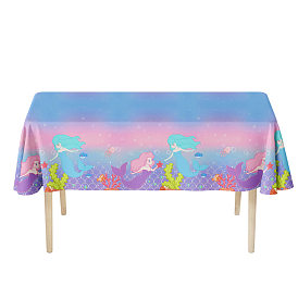 Ocean Theme Disposable PE Plastic Tablecloths, for Party, Rectangle, Colorful