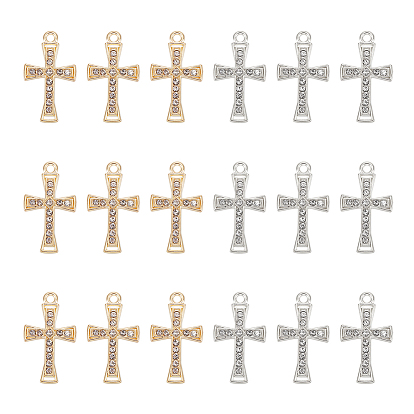 60шт. 2 цвета сплава с подвесками из хрустальных страз, крест прелести