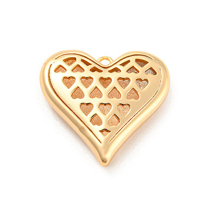 Valentine's Day Hollow Brass Pendants, Heart