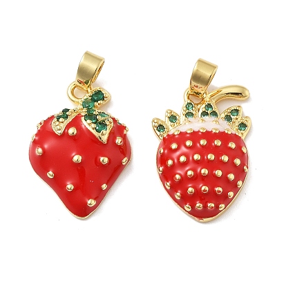 Подвески из клубничной латуни с микропаве из кубических цирконий