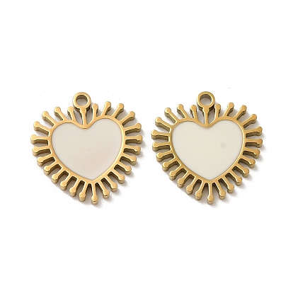 Ионное покрытие (ip) 316l подвески из хирургической нержавеющей стали, без никеля , с эмалью, реальный 18 k позолоченный, шарма сердца