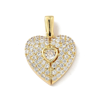 Латунные микро проложить кубического циркония подвески, открывающиеся подвески-сердечки