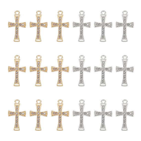 60шт. 2 цвета сплава с подвесками из хрустальных страз, крест прелести