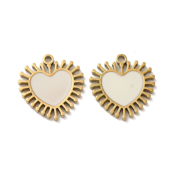 Ионное покрытие (ip) 316l подвески из хирургической нержавеющей стали, без никеля , с эмалью, реальный 18 k позолоченный, шарма сердца