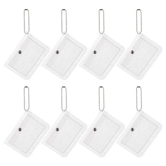 Bolsa de plástico rectangular para identificación, bolsa para carpetas, con la cadena de la bola