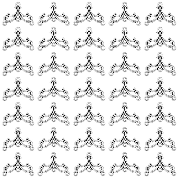 40 Composants de lustre en alliage de style tibétain (pièces), sans plomb et sans cadmium, fleur