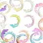 20 шт. 2 цветные прозрачные акриловые бусины с УФ-покрытием, радужный, луна с бабочкой и сатр