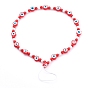 Polymer Clay Evil Eye Mobile Straps, with Opaque Acrylic Beads and Nylon Thread