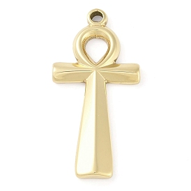 Ion Plating(IP) 304 Stainless Steel Pendants, Ankh Cross Charm