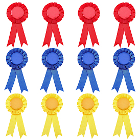 12 шт. 3 цвета наградная лента форма жесть значки, брошь с пустой пуговицей для аксессуара для вечеринки